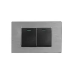 HALUX - Interruptor Doble Andromeda Metalico Negro