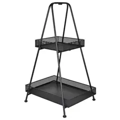 JUST HOME COLLECTION - Porta macetero 2 Niveles Negro 40x69x