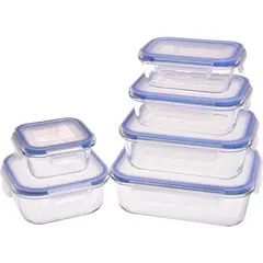 JUST HOME COLLECTION - Set de 6 Tapers De Vidrio Rectangulares Con Tapa