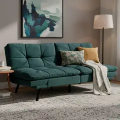 JUST HOME COLLECTION - Sofá Cama Futón 3 Cuerpos Moscú Verde