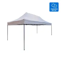 JUST HOME COLLECTION - Toldo Plegable 3x4,5m Protección UPF 50+ Blanco