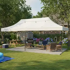 JUST HOME COLLECTION - Toldo Plegable 3x6m Protección UPF 50+ Blanco