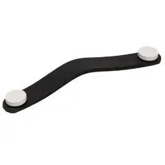 FIXSER - Jalador de Asa Piel de Cuero Negro Botón Blanco UL24 128 mm