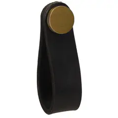 FIXSER - Jalador de Perilla Piel Negra Botón Oro GL24