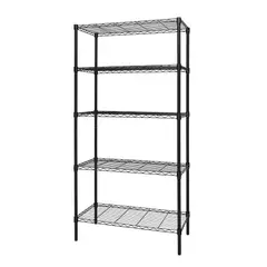 JUST HOME COLLECTION - Estante de Metal 5 Niveles 90X35X180cm Negro 50 kg