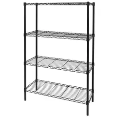 JUST HOME COLLECTION - Estante Metal 4 Niveles 137x90x35cm Negro 50 kg