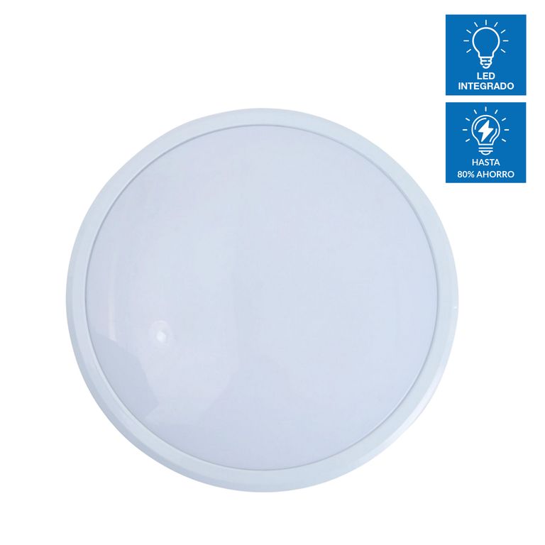 Plafón LED Integrado Circular IP44 Luz Cálida