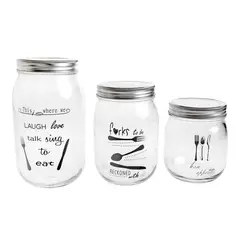 JUST HOME COLLECTION - Frasco De Vidrio Letras 1400Ml