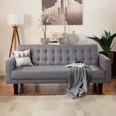 JUST HOME COLLECTION - Sofá Cama Futón 3 Cuerpos Roma Gris
