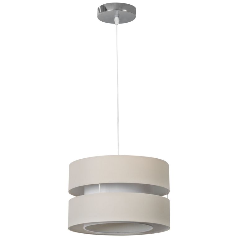 Lámpara Colgante de Techo 1 Luz Tela Beige