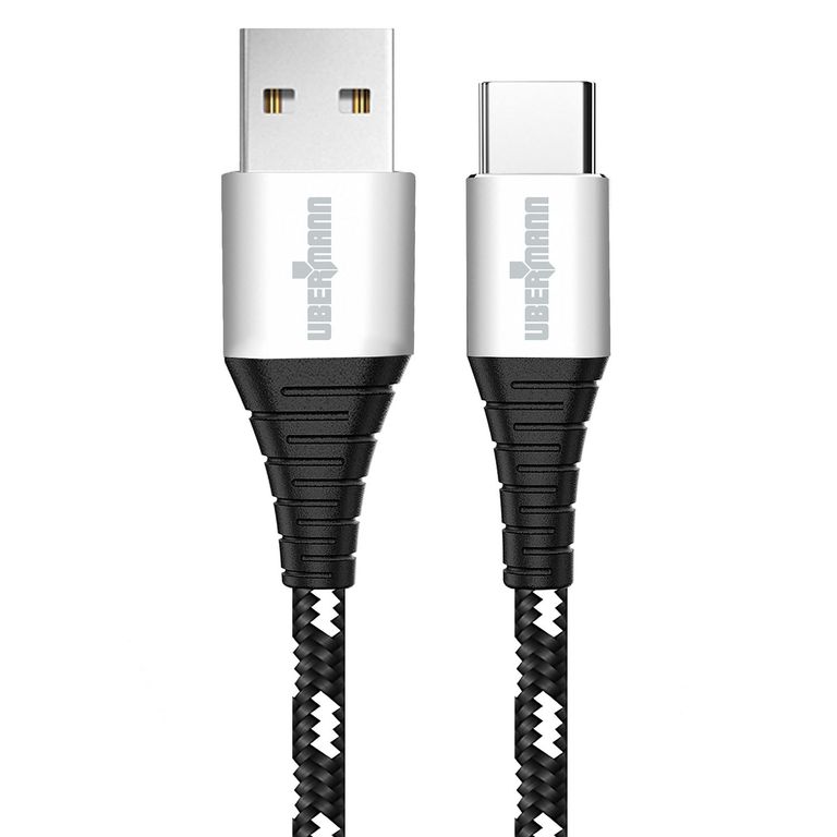 Cable USB a Type-C 2m Blanco/Negro