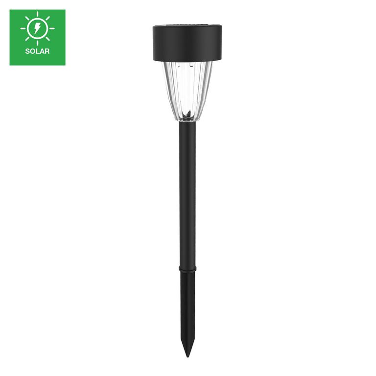 Estaca Solar Carrera Luz Cálida Negra Luz Cálida
