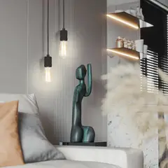 JUST HOME COLLECTION - Lámpara Colgante Capy Negro 1L E27