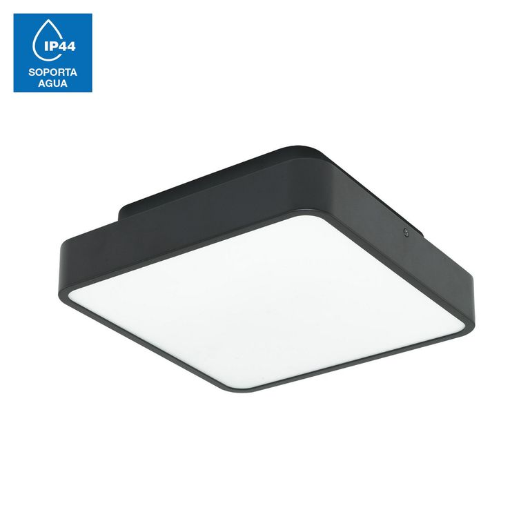 Plafón Exterior Cuadrado 2L E27IP44 Negro