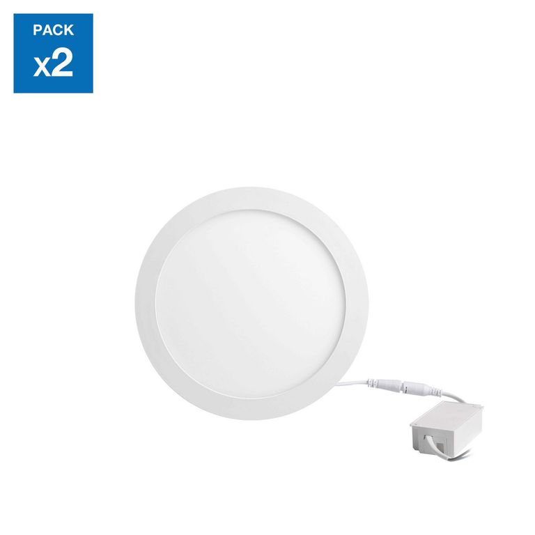 Pack 2 Panel LED Sobrepuesto Circular Luz Fría 12W
