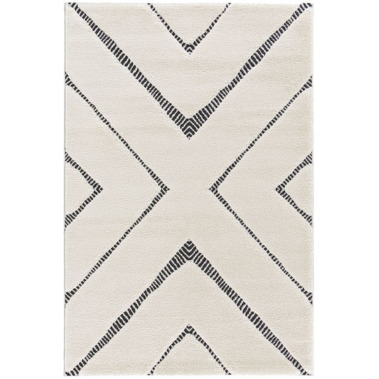 Alfombra Rectangular Blanco/Gris Fara Tri 200x290cm