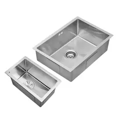 SENSI DACQUA - Lavacopas Acero Inoxidable 1 Poza 43x26cm + Lavadero de Cocina Acero Inoxidable 1 Poza 45x58cm