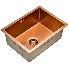 SENSI DACQUA - Lavadero de Cocina Acero Inoxidable 1 Poza Cobre 45x58cm
