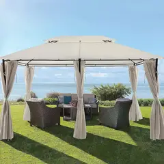 JUST HOME COLLECTION - Pérgola de Metal Beige 3X4 M