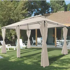 JUST HOME COLLECTION - Pérgola de Metal Beige 3x4m