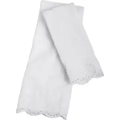 JUST HOME COLLECTION - Set 2 Toallas Con Blonda Blanca