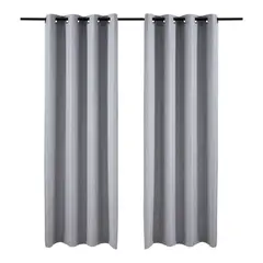 JUST HOME COLLECTION - Cortina de Tela Pespunte 140x220cm Gris