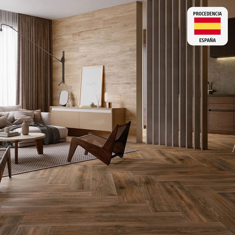 Porcelanato Marrón Maderado 23.3x120cm 1.68m2