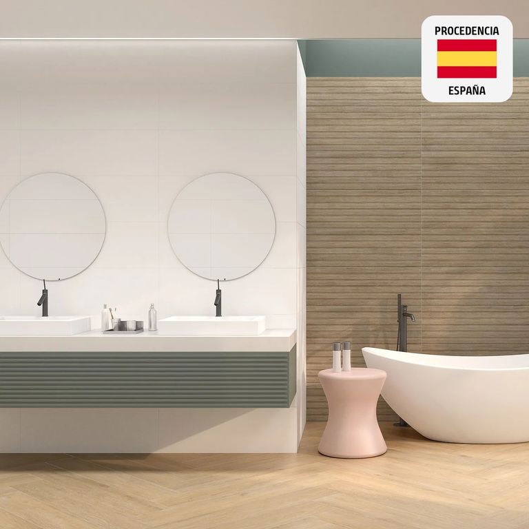 Cerámica Blanco Liso 31x91cm 1.62 m2 Mate