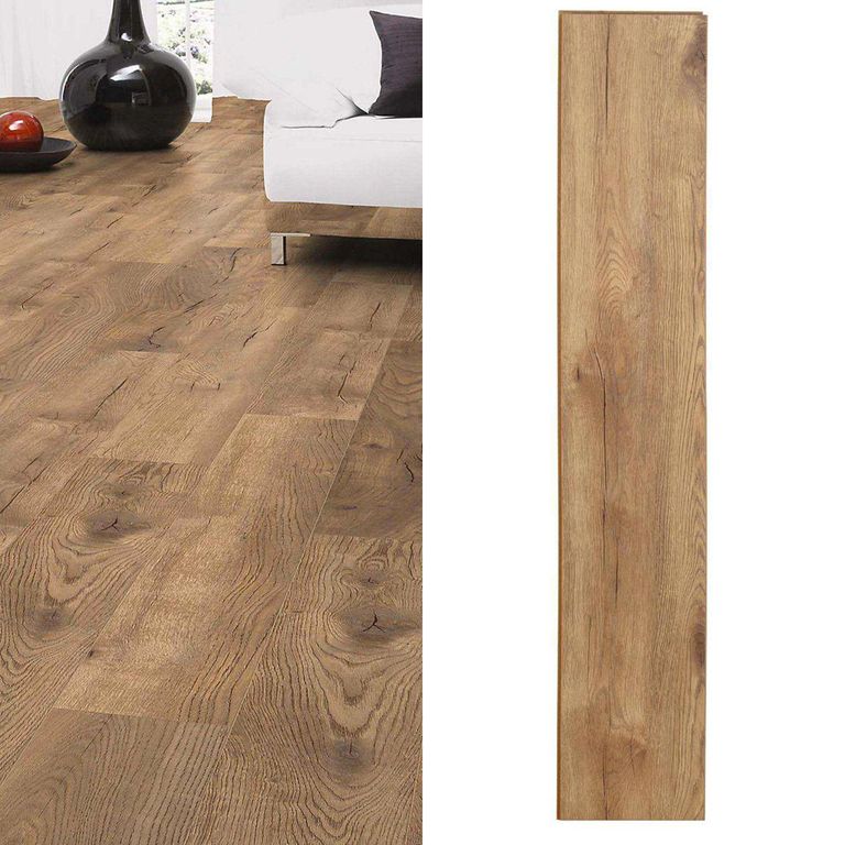 Piso Laminado Petter OAK Marrón AC5 10mm 24.4x138cm 2.02m2