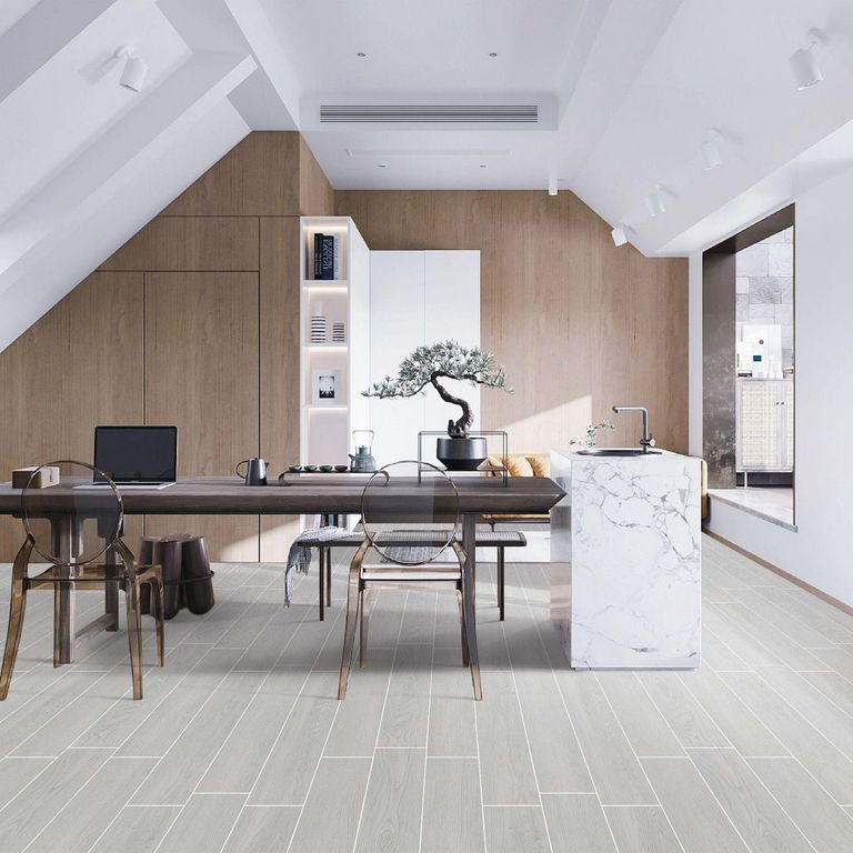 Gres Porcelanico Gris Claro Maderado 15X90cm 1.08m2 Geo Light Grey