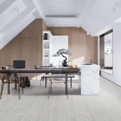 HOLZTEK - Gres Porcelanico Gris Claro Maderado 15X90cm 1.08m2 Geo Light Grey