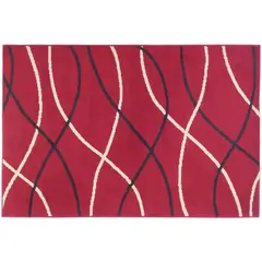 JUST HOME COLLECTION - Alfombra Rectangular Rojo Bcf Rayas Rojas