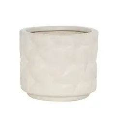 JUST HOME COLLECTION - Macetero Mikonos Blanco 19x18cm