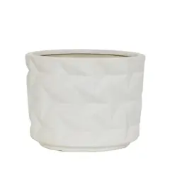 JUST HOME COLLECTION - Macetero Mikonos Blanco 26x22cm
