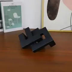 HOMY - Figura Geom Cuadrados Negro 19cm