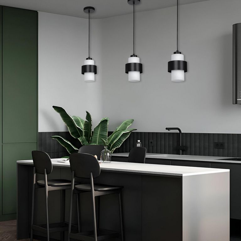 Lámpara Colgante de Techo 1 Luz Naples Negra