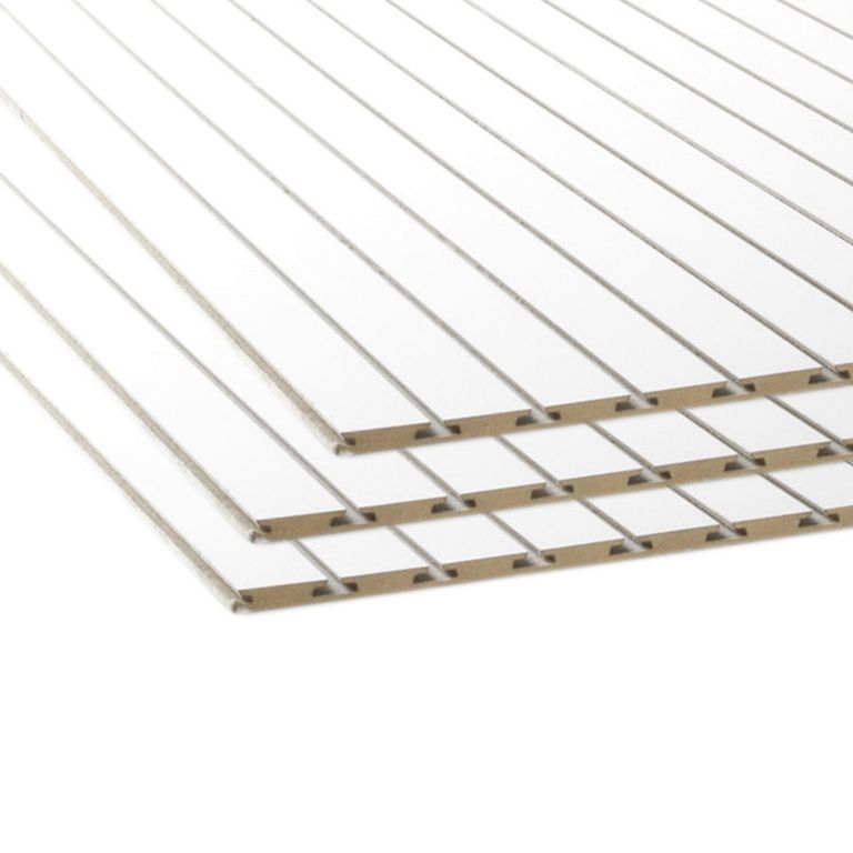 Tablero Ranurado MDF 18mm 4x8 Blanco