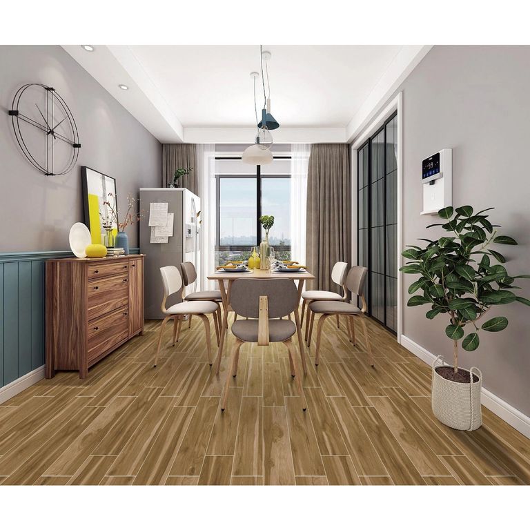 Porcelanato Café Maderado 20X100cm 1m2 Woody Veta Brillo