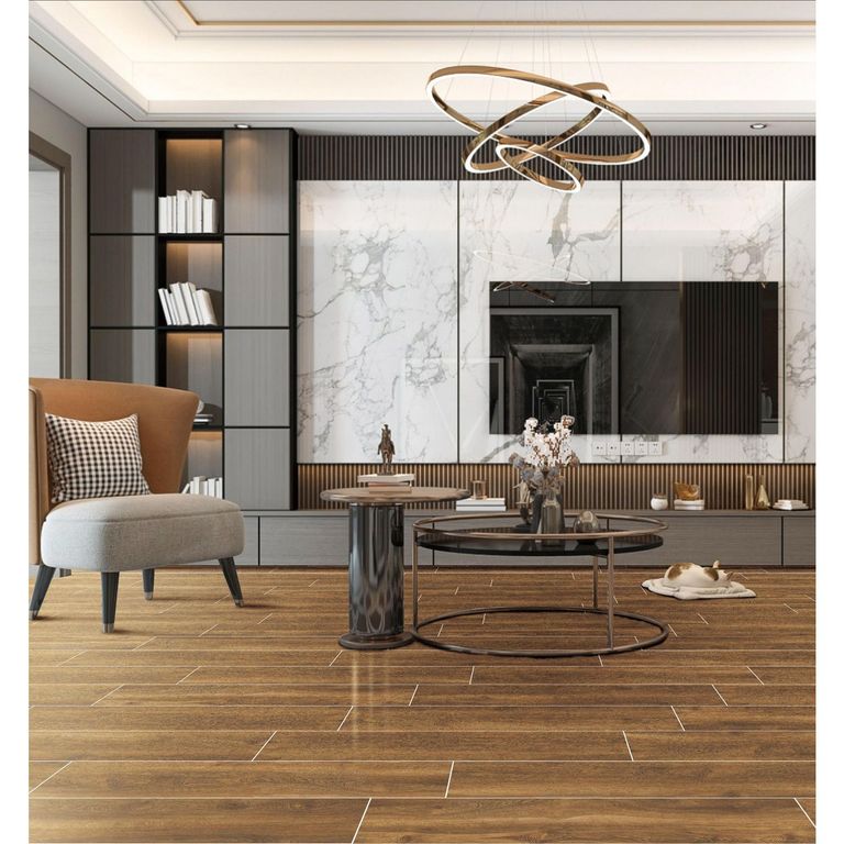 Porcelanato Café Maderado 20X100cm 1m2 Woody Oak Brown