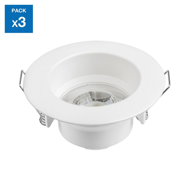 Pack x3 Spot LED Empotrado Circular 5W Luz Cálida