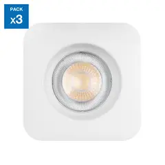 DAIRU - Pack x3 Spot LED Empotrado Cuadrado 5W Luz Fría