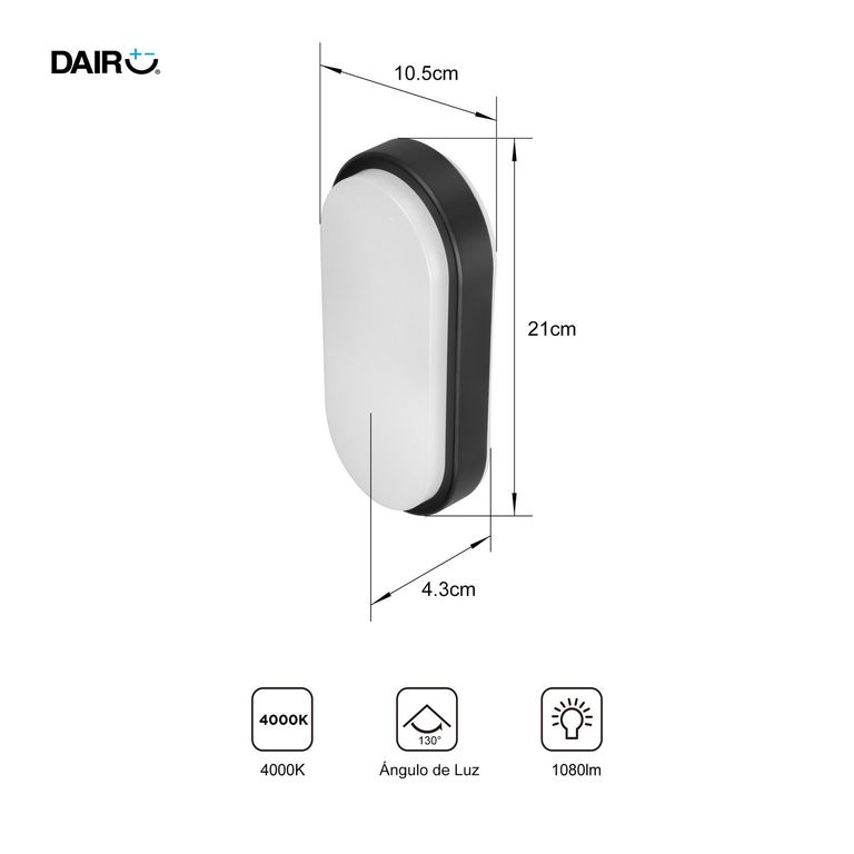 Tortuga Exterior LED 14W 4000K Negro