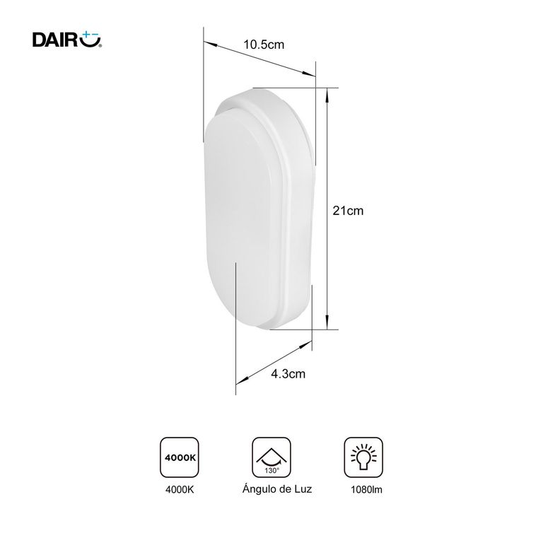 Tortuga Exterior LED 14W 4000K Blanco