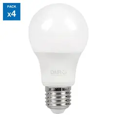 DAIRU - Pack x4 Focos LED A60 E27 12W Luz Fría