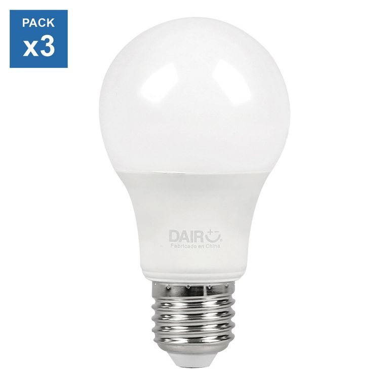 Pack x3 Focos LED A60 E27 12W Luz Fría