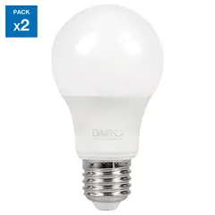 DAIRU - Pack x2 Focos LED A60 E27 12W Luz Cálida
