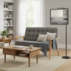 JUST HOME COLLECTION - Sofá 2 Cuerpos Hugo Gris Claro