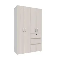 JUST HOME COLLECTION - Ropero Blanco 4 Puertas 2 Cajones M01640Cl-Nibl