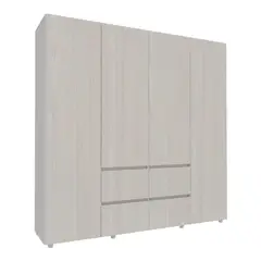 JUST HOME COLLECTION - Ropero 4 Puertas 4 Cajones Melamina Burdeo
