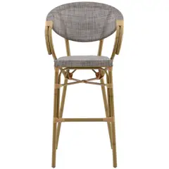 JUST HOME COLLECTION - Silla de Bar Guadalupe Gris/Madera